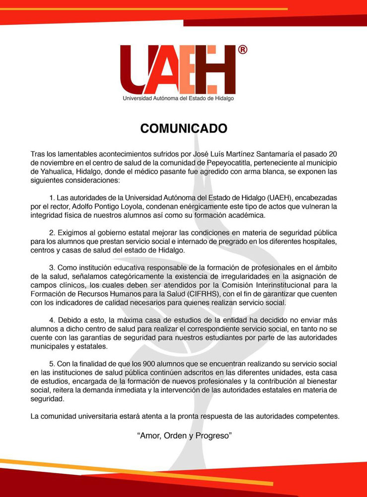 comunicado UAH