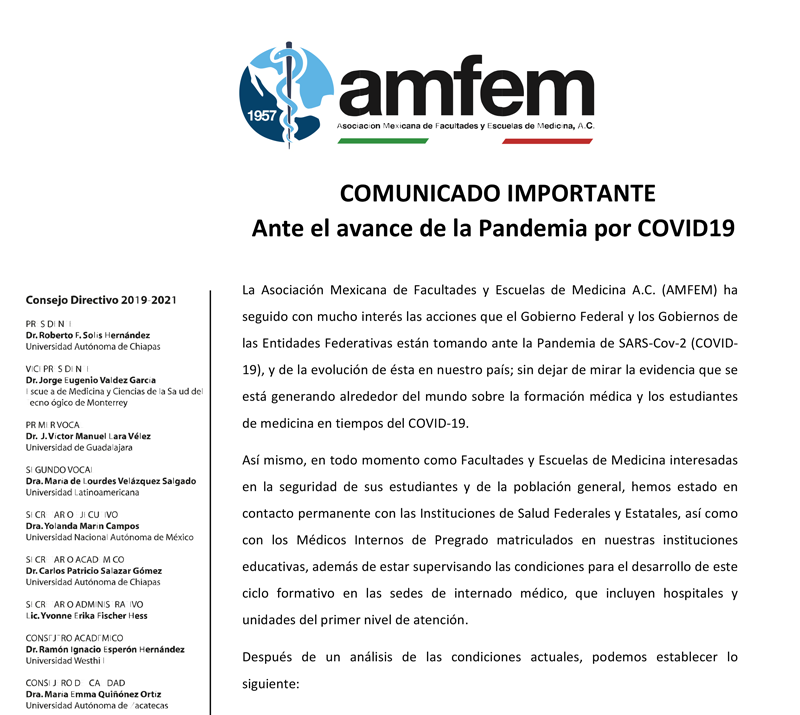 comunicado AMFEM COVNID 04 06 intro